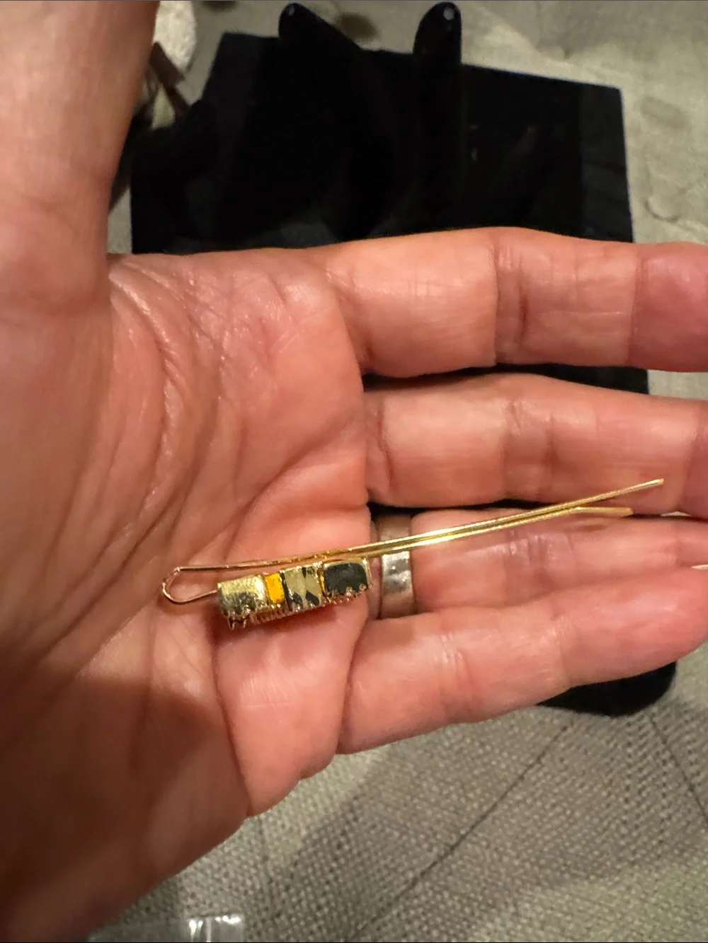 LV Fashion Gold & Bling Hair Pin